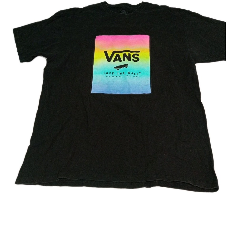 VANS Mens Classic Fit Graphic T-Shirt Top XLarge Black